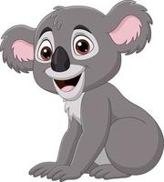 cartoon schattige baby koala zittend vector