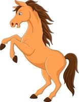 cartoon grappig bruin paard staand vector
