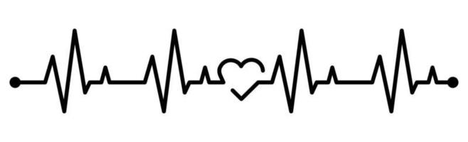 hartslag lijn pictogram vectorillustratie, set van hartslag pictogram op symbool cardiogram hart logo vector