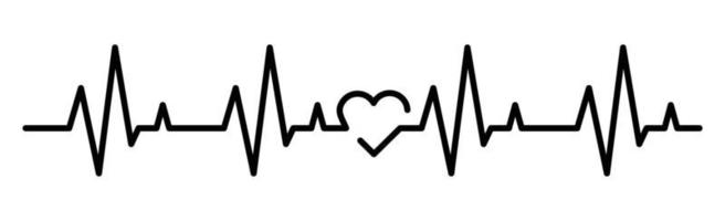 hartslag lijn pictogram vectorillustratie, set van hartslag pictogram op symbool cardiogram hart logo vector