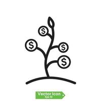 bedrijfsgroei start investeringsgrafiek. platte vector icon set.