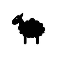 schapen zwart pictogram symbool platte vectorillustratie voor grafisch en webdesign. vector