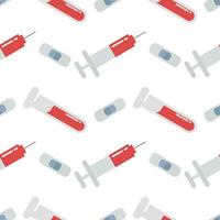injectie en vaccin naadloos patroon op vaccinatiethema vector