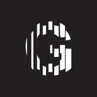 g abstract logo met plakeffect ontwerpillustratie vector