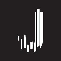 j abstract logo met plakeffect ontwerpillustratie vector