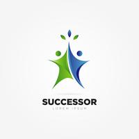 Zakelijk succes mensen logo vector