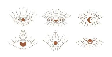 boho hemels oog. vector set