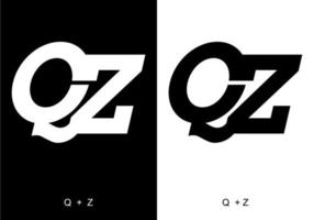 zwart-witte kleur van de beginletter van qz vector