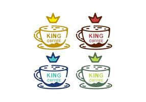 kleurrijke lijn kunst illustratie van koffie en crown vector