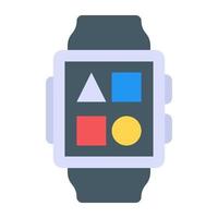 slim horloge in plat pictogram, bewerkbare vector