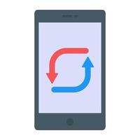 mobiele analyse in plat pictogram vector