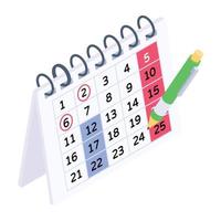 zakelijke kalender isometrische trendy vector