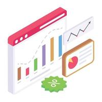 productiviteitsrapport isometrisch pictogram, bedrijfsefficiëntie vector