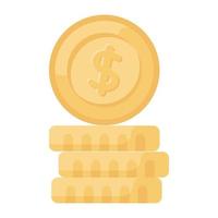munten icoon, vector van valuta munten
