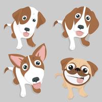 Verscheidenheid van schattige hond zitten set vector