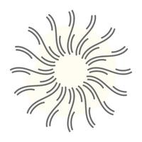 zonlichtpatroon icoon van lijnstijl, barstende tattoo vector