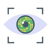 slimme lens in plat pictogram vector