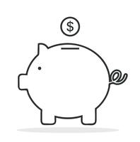 Piggy Bank overzicht vector pictogram