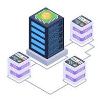 crypto datacenter icoon in isometrisch ontwerp, bewerkbaar ontwerp vector