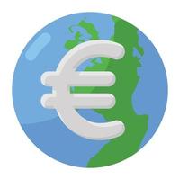 europictogram, platte vector van Europees geld