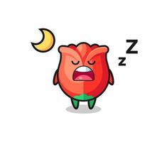 roos karakter illustratie 's nachts slapen vector