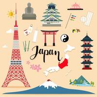 Toeristische Japan Travel set collectie vector