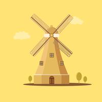 Traditionele Retro windmolen vector