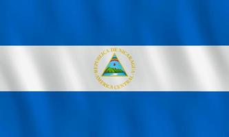 vlag van nicaragua met zwaaiend effect, officiële proportie. vector