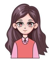 gelukkige anime meisje illustratie vector