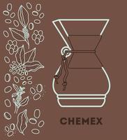 koffie chemex kaart vector