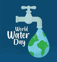 wereld water dag kaart vector