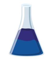 blauwe laboratoriumfles vector