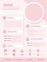 roze professioneel curriculum vector