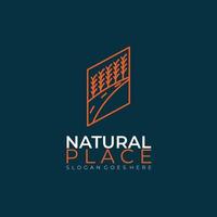 natuurlijke plek logo ontwerp inspiratie. vector illustratie