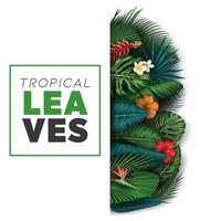 tropische zomerbladeren achtergrond met jungle planten vector