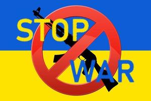 stop de oorlog in Oekraïne vectorillustratie geïsoleerd op zwarte background vector