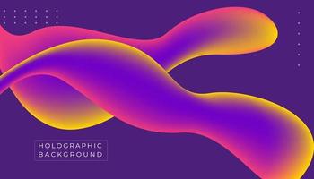 vloeiende holografische abstracte achtergrond. donkerpaarse, oranje, rode en roze kleur. kan worden gebruikt voor website of banner vector