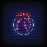 paard neonreclames stijl tekst vector