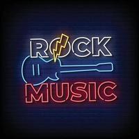 rockmuziek neonreclames stijl tekst vector