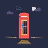 Vintage retro stijl Londen telefooncel vector