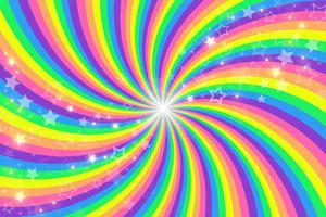 regenboog swirl achtergrond met sterren. radiale gradiënt regenboog van gedraaide spiraal. vectorillustratie. vector