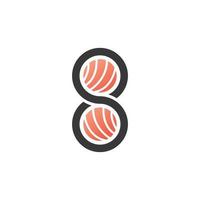 oneindig sushi-logo vector
