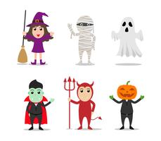 Set Halloween Monster-personages vector