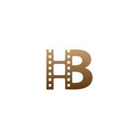letter b met filmstrip pictogram logo ontwerpsjabloon vector