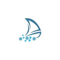 zeilboot logo pictogram ontwerp vectorillustratie