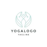 meditatie yoga blad logo ontwerp sjabloon platte vector