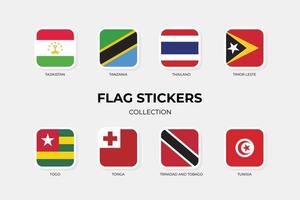 vlagstickers van somalië, zuid-afrika, zuid-korea, zuid-soedan, suriname, zweden, zwitserland, syrië, vector