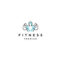 menselijke fitness lijn logo concept, platte pictogram ontwerpsjabloon vector