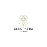 Cleopatra lijn logo concept, platte pictogram ontwerpsjabloon vector