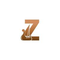 letter z met logo pictogram viking zeilboot ontwerpsjabloon vector